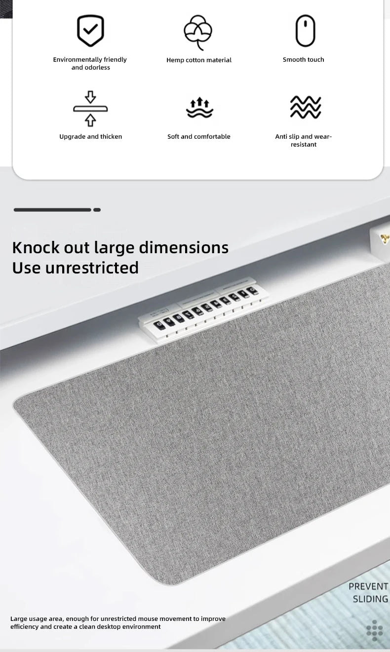 Cotton and Linen Rubber XXL Mouse Pad Gaming MousePad Large Desk Mat Gaming PC Desk Mat Keyboard Pad Computer Desk Pad.
