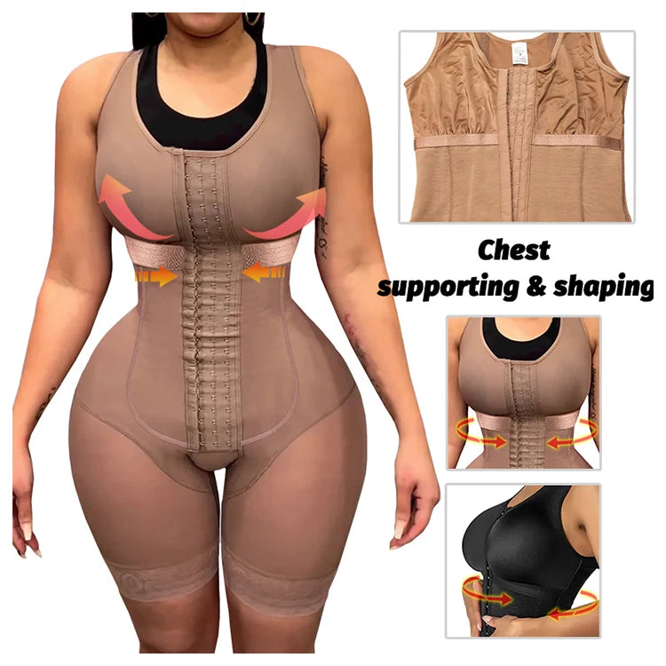 Girdles Shapers Fajas Colombian Corset Sculpting Body Sheath Slimming Bodysuit Tummy Reducing Shapewear Post Surgery Garment.