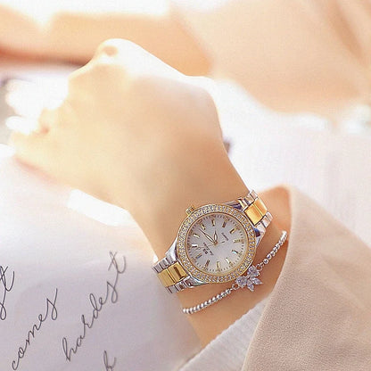 Fashion Casual Women Watch Elegant Luxury Brand Stainless Steel Strap Quartz Dress Watches For Woman Gifts.