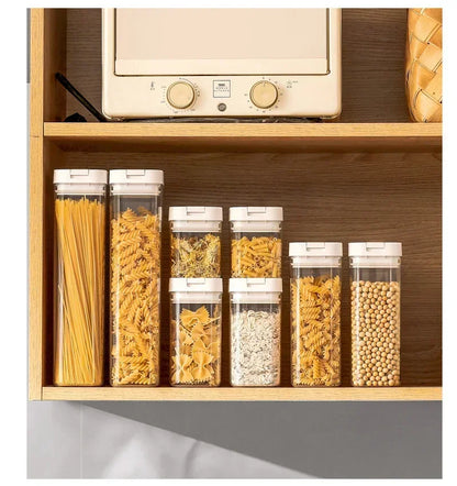 Sealed Plastic Food Storage Box Cereal Candy Dried Jars with Lid Fridge StorageTank Containers Household Items Kitchen Organizer.