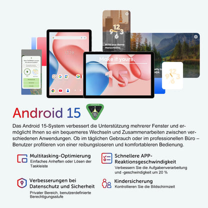 XGODY Q17 Android 15 Tablet 11 inch A573 Octa-Core CPU 2K HD Touch Screen 16GB RAM 256GB ROM Android 15 8000mAh 13MP+8MP Camera.