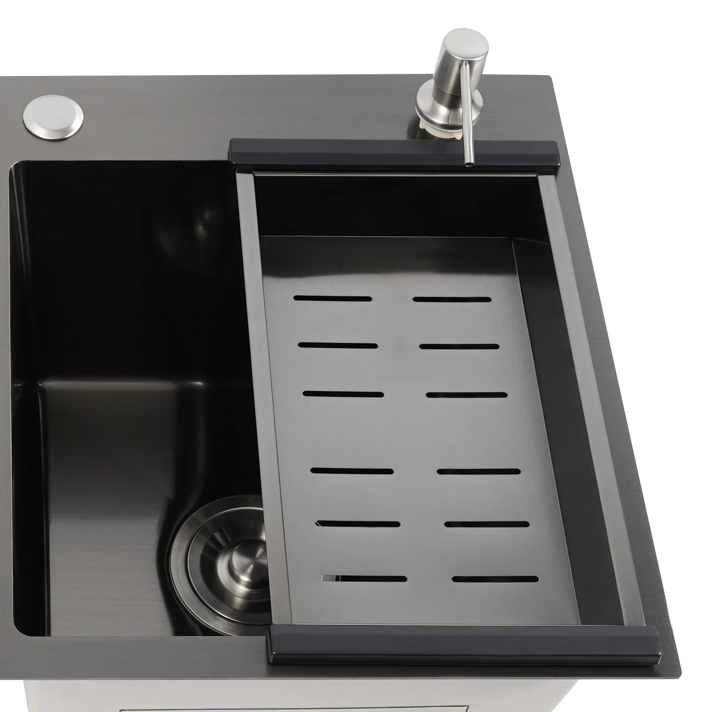 Doppelschüssel-Küchenspüle aus Edelstahl 304, nanobeschichtetes modernes Spülbecken mit Seifenspender und Abflussset, 3 Befestigungsmöglichkeiten