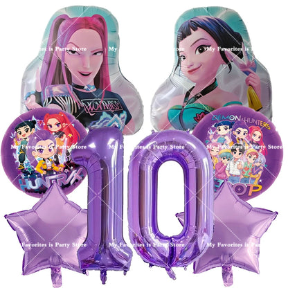 Kpop Dämon Jäger Geburtstag Luftballons Set Anzahl Ballon Anzug Folie Ballon Cartoon Geburtstag Party Liefert Dekor Baby Dusche Geschenk