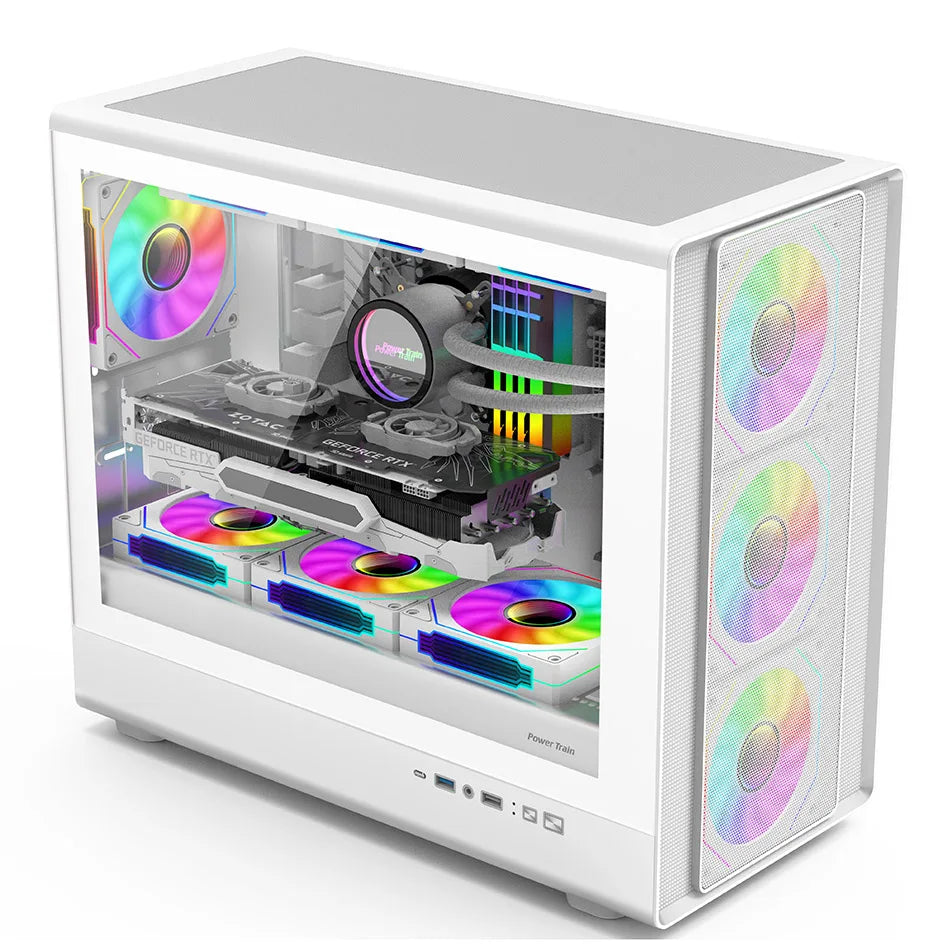 Power Train N1 MATX ITX Case Glass Side Transparent Host Shell Desktop Computer 360 Water-Cooled Mesh ventilation PC Casings.