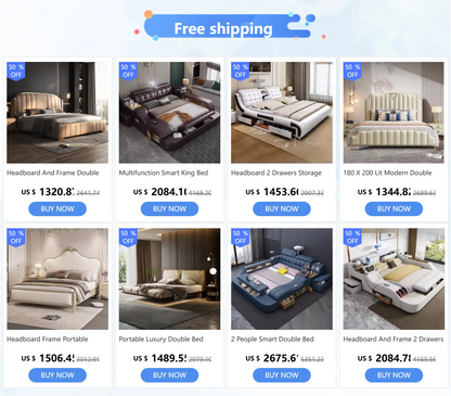 Luxuriöses Doppelbett mit Rahmen, 200 x 200 cm, King-Size-Bett, beleuchtet, 180 x 200, Queen-Size-Bett, luxuriöses, modernes, voll beleuchtetes 2-Personen-Schlafzimmer-Wohnmöbel