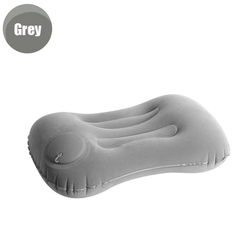 portable Inflatable Square Pillow Flocking travel neck pillow foldable waist pillow Comfortable Travel Camping Plane Pillow 1PC.