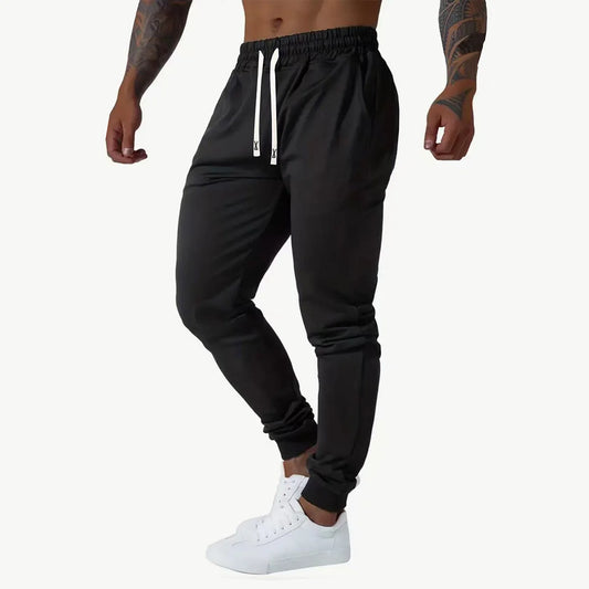 Men's ankle binding jogging pants, elastic casual sports pants, suitable for outdoor cycling, fitness, running, and hiking.