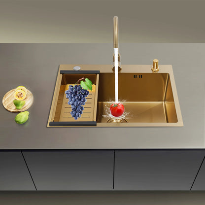 60 x 45 Zoll Edelstahl-Küchenspüle ohne Logo, rechteckige Spüle mit Abtropfkorb für Toiletten, Badezimmer, Waschräume