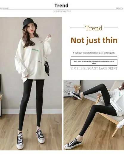 Hoch taillierte, dünne Leggings aus Modal-Baumwolle, Übergröße, Sicherheitshose, elastische Oberbekleidung, Leggings mit mittlerer Taille für Damen.