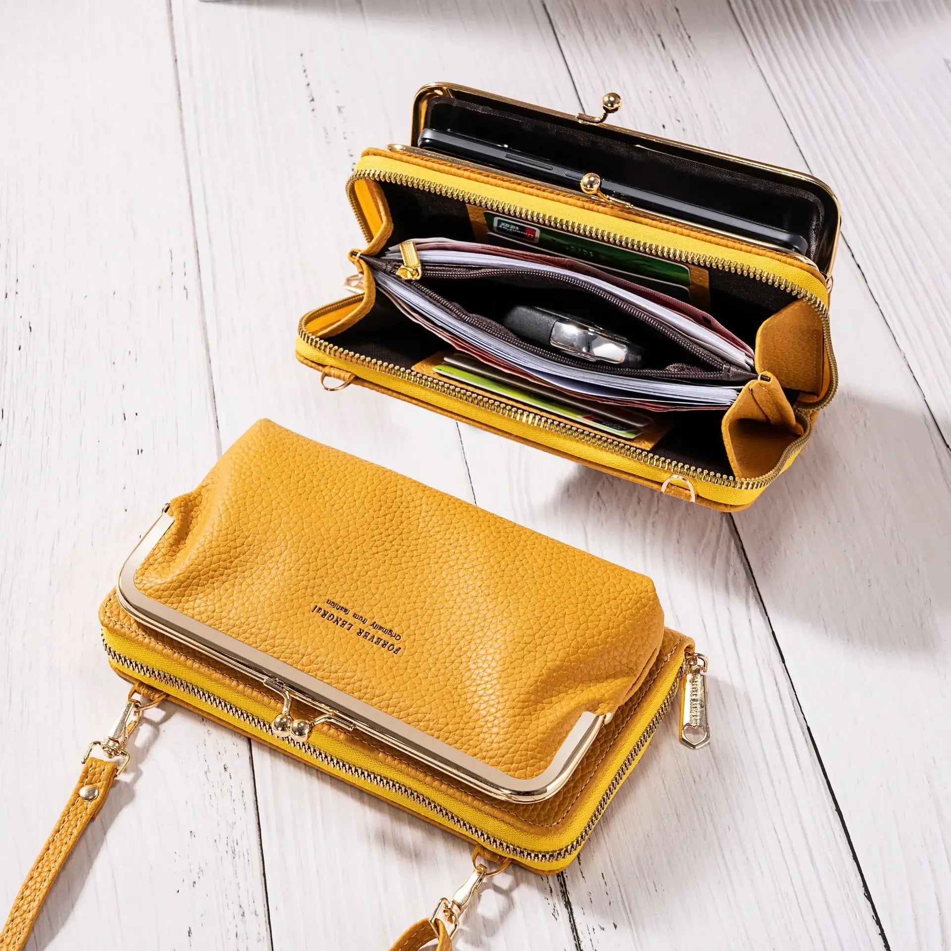 Women's Crossbody Bag Simple and Versatile Coin Purse Large-capacity Long Zipper Mobile Phone Bag Creative Single-shoulder Bag.