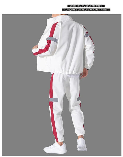 Trendy Men's Sportswear Set Casual Open Cardigan Sweatshirt Jacket with Pants Autumn Winter New Style Cross-Border Clothing.