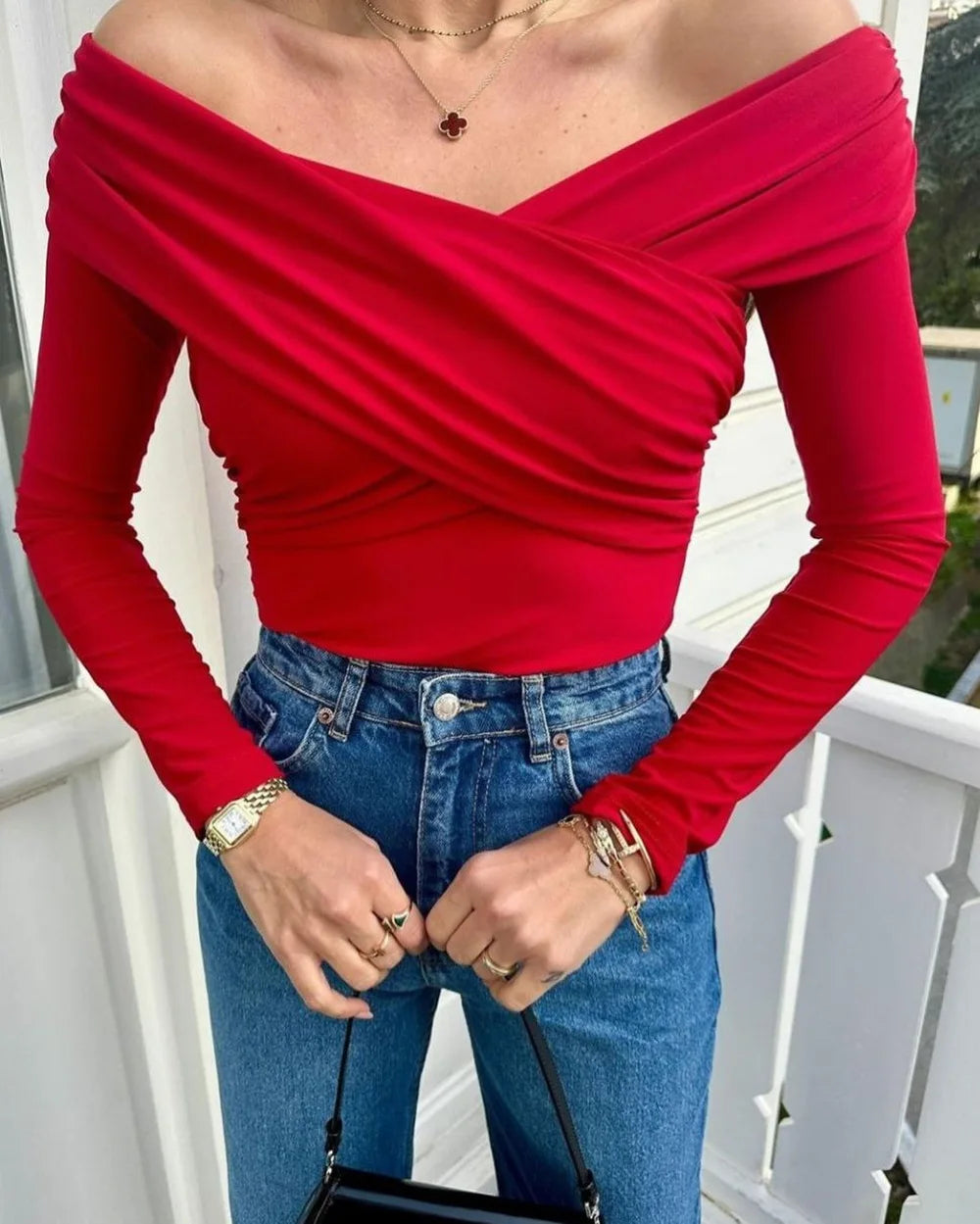 Sexy Hot Girl Slim Jumpsuits Women Fashion Solid Color Folds Corset Bodycon Crossed Bodysuits Long Sleeves Trendy Lady Rompers