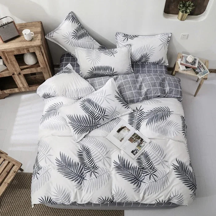 New Comfortable Soft Skin-friendly Cotton Aloe Vera Cotton Four-piece Set Active Cotton Bedding Sheet Quilt Cover