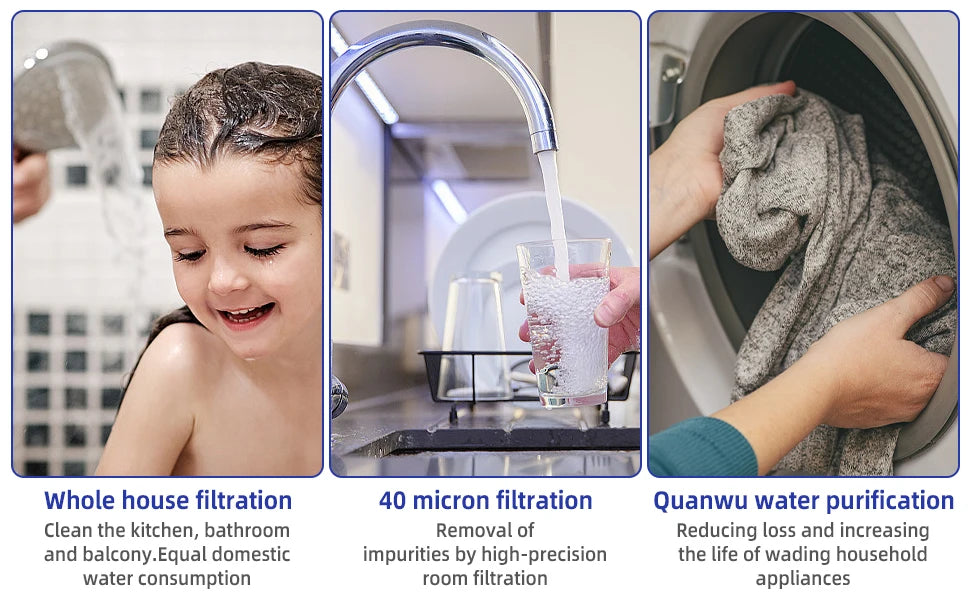 OSWNKW-05 Pre Filter Purifier Whole House Spin Down Sediment Water Filter Central Prefilter System Backwash Stainless Steel Mesh.