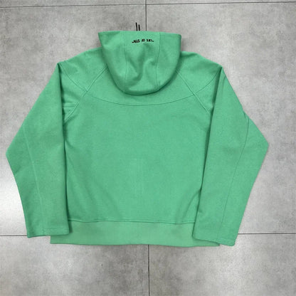 Casual Embroidered Fleece Lined Open Cardigan Hooded Zipper Pants Set for Men And Women Color Block Design by Syna