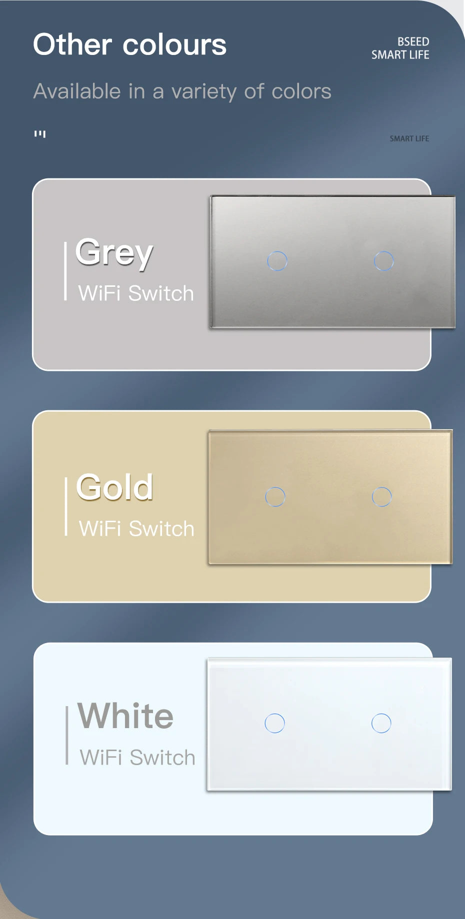 BSEED Wifi 1/2/3Gang Licht Schalter Touch Sensor Glas Schalter Tuya Smart Leben Alexa Control Plus EU Steckdosen Neutral Draht.