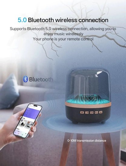 Portable Bluetooth 5.3 Breathing Lamp Speakers 3D Hi-Fi  Audio Subwoofer Outdoor Loudspeaker Music Surround Bass Box Speaker.