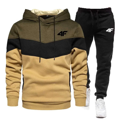 2025 Men's Autumn-Winter Fashion Hooded Sweatshirt with Belted Pants - Stylish Quality Outdoor Jogging Fitness Sports Casual Set.