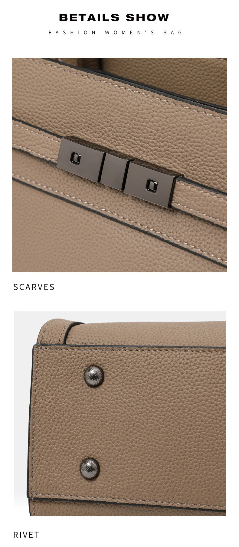 Genuine leather women's bag original first layer cowhide women's hand shoulder simple tote bag occupation.