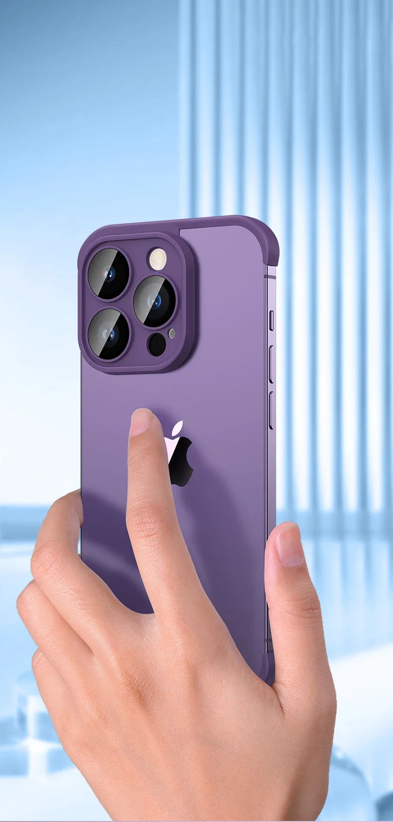 Frameless Silicone Bumper with Lens Protector Case for IPhone 17 Air 14 13 12 15 16 Pro Max Plus 15Pro 16Pro IPones Corner Cover.