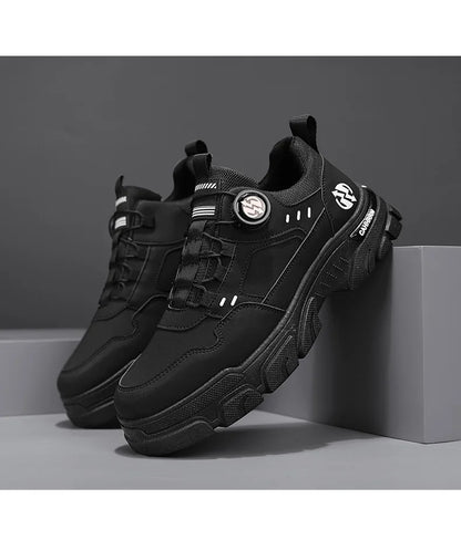 Men Sneakers Spring Autumn New High Top Men Casual Leathers Thick Soled Trendy Wear Resistant Short Boots Platform Sports Shoes