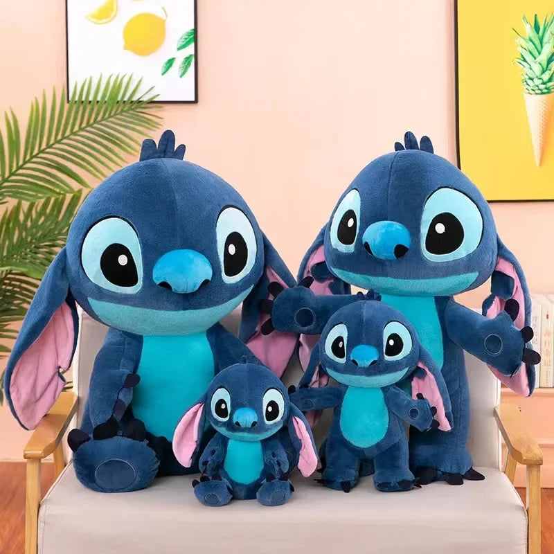 35-80CM Disney Lilo & Stitch Doll Cartoon Angel Plush Toy Cute Anime Soft Stuffed Kawaii Companion Children's Birthday Gift.