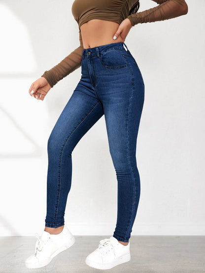 Mom Jeans Women Denim Pant Long Pants Sheath Slim Fit High Waist Straight Trousers Y2k Streetwear Elegant Bodycon Sexy Work.