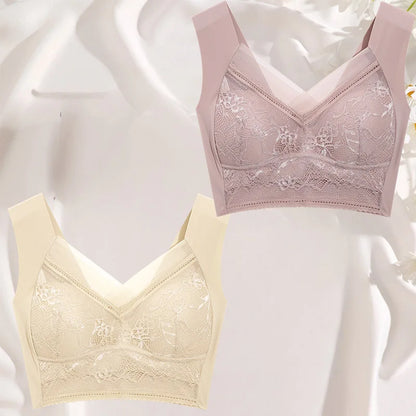 FINETOO 2Pcs Plus Size Sexy Crop Tank Top Seamless Bra Push Up Women Bras Wireless Bralette Femme Underwear Sports Lace Lingerie