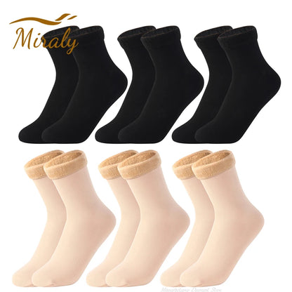 1/2/3/5/10Pairs Thermal Socks Women Winter Warm Thicken Fleece Short Socks Cashmere Wool Socks Snow Velvet Boots Home Floor Wear.