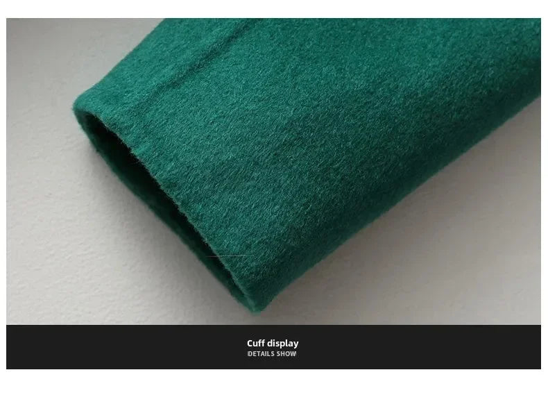 Modischer doppelseitiger Wollmantel für Damen, schmale Passform, mittellang, neue Herbst- und Winterkollektion, stilvoll