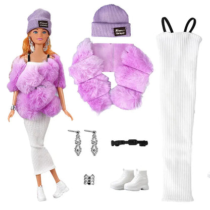 1 Set Fashion Clothes For Doll Clothes Coat Jacket Pants Dress Shirt Sweater Skirt Daily Wear Mini Doll Accessories Girl`s Toy.