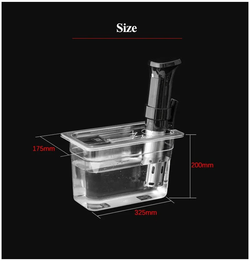 6L Sous Vide Cooker Container For Immersion Circulators Sous-Vide Machine Food Grade PC Material Immersion Thermostatic Cooking.