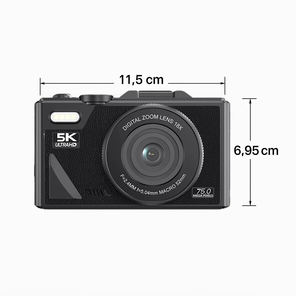 Compact 5K Vlogging Camera for Students-64MP 18 Zoom Rotatable screen Wi-Fi Transmission.