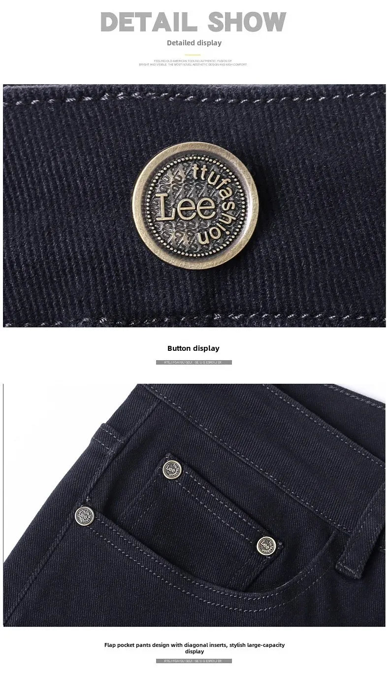 2024 herbst/Winter Neue männer Jeans Business Lose-Fit Gerade Bein Hohe Taille Baumwolle Casual Trendy hosen