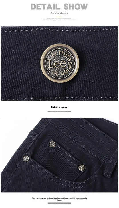 2024 herbst/Winter Neue männer Jeans Business Lose-Fit Gerade Bein Hohe Taille Baumwolle Casual Trendy hosen