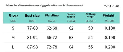 Pure Color V-neck Long Sleeve T-shirt Waist-cinching Sexy Top for Women Cross-border Autumn New Style Y25TP348 Polyester Fiber