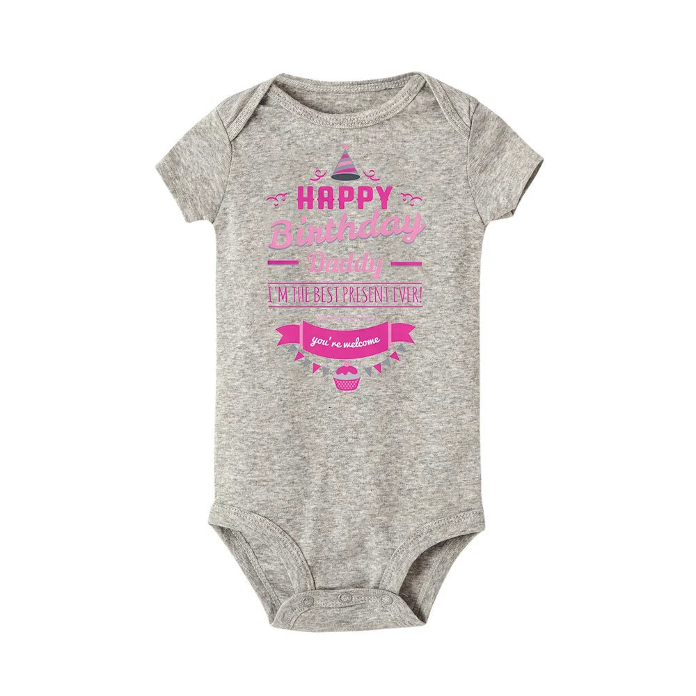 Alles Gute zum Geburtstag Papa Neugeborenes Baby Body Geschlechtsneutrale Babyartikel Säuglingskleidung Zwillinge Outfit Strampler Vater Geburtstagsgeschenk.