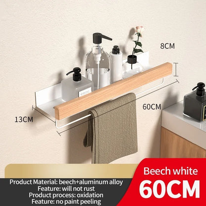 Holz Aluminium Material Eckregal Shampoo Lagerregal Dusche Wandregal Badezimmer Organizer Badezimmerzubehör