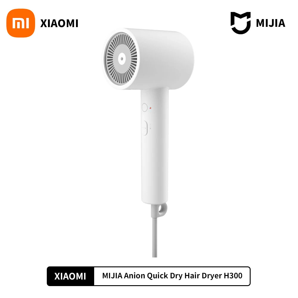 XIAOMI MIJIA Mi Ionic Hair Dryer H300 Quick Dry Negative Ion Hair Care Professional For Home 1600W Electric Hair Dryers Diffuser