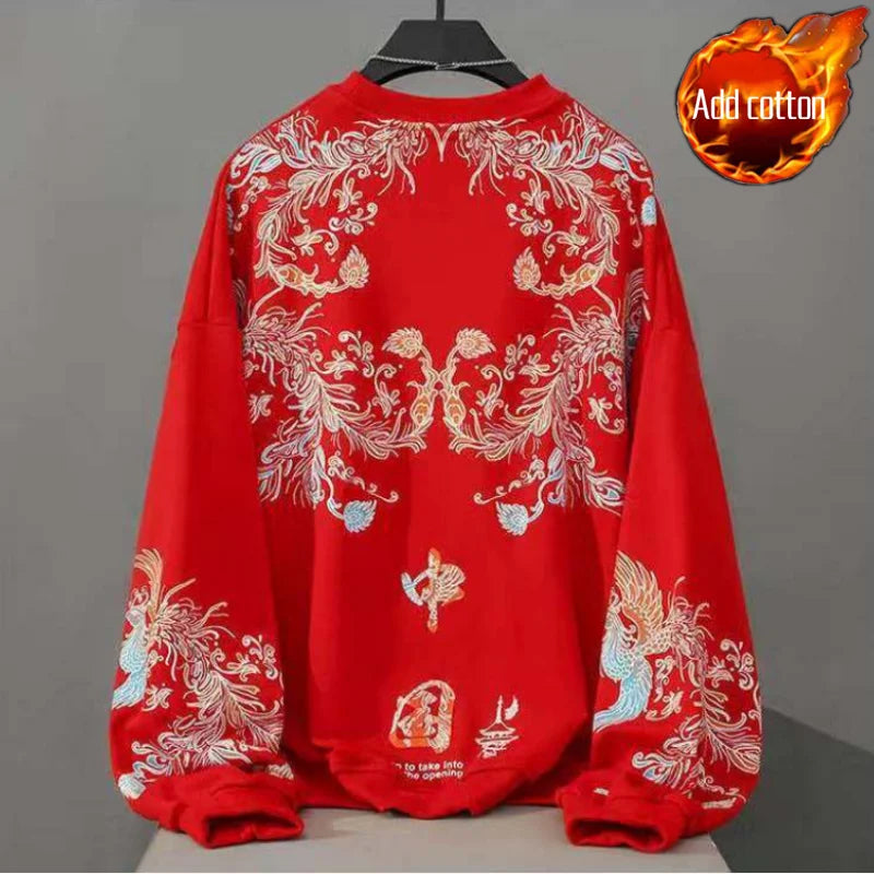 Chinese Style Essentials Hoodies Woman Winter Tops Coquette Star Clothes Autumn Pulovers Hooded Sweatshirt Women Grunge Vintage