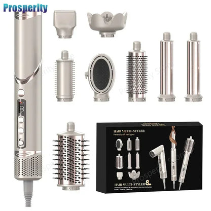 8 in 1 Professional Folding Hair Dryer Airwrap High Speed 110000rpm Blow Dryer Automatic Curling Iron Salon Hair Styling Tools.