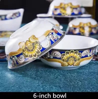 Luxury Blue Ocean Bone China Dishes Plates Western Clubhouse Upscale Heart Of The Sea Ceramic Tableware Decorative Plate.