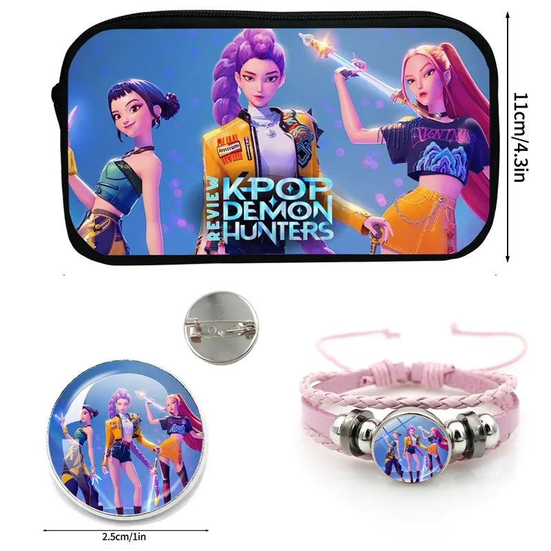 Kpop Demon Hunter Federmäppchen Cartoon Huntrix Federmäppchen Student Stiftetui Schule Schreibwaren Box