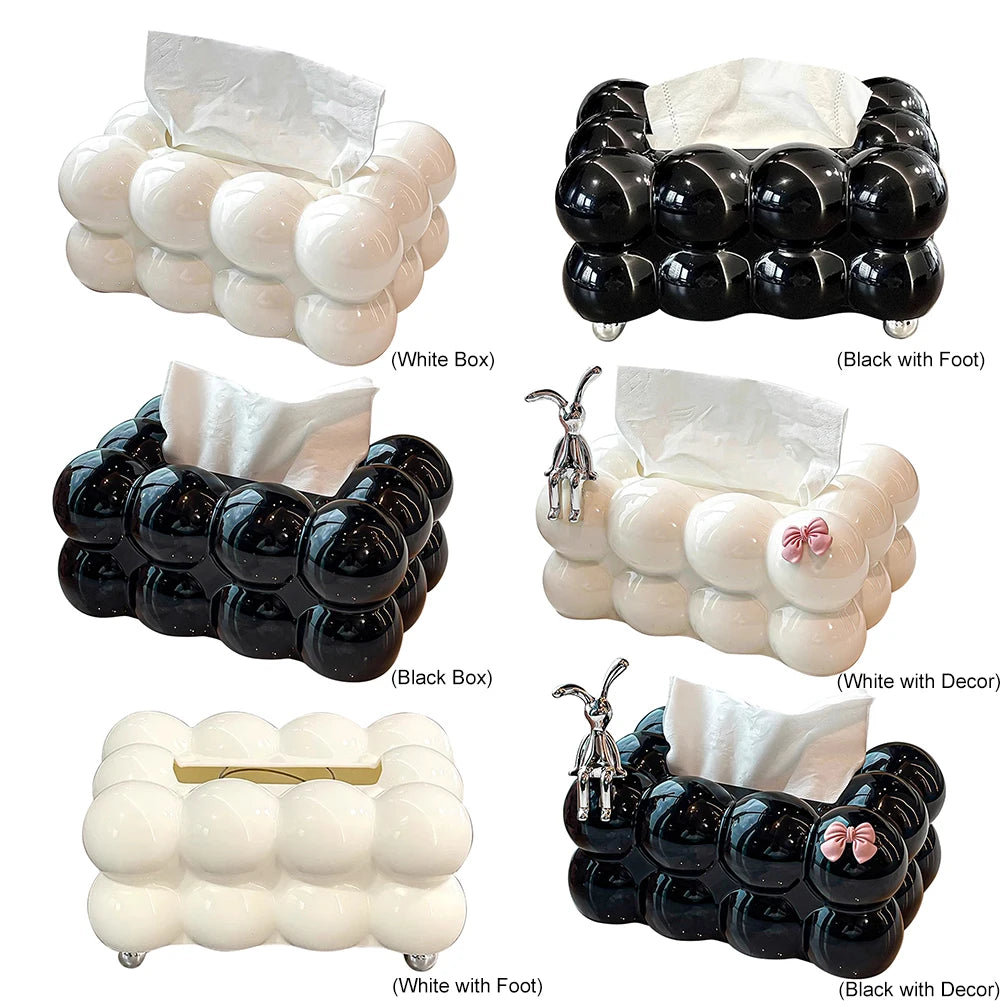 INS Style Cotton Candy Removable Tissue Box Korean Style Cute Tissue Box Desktop Decorative Supplies for Home Napkin Holder.