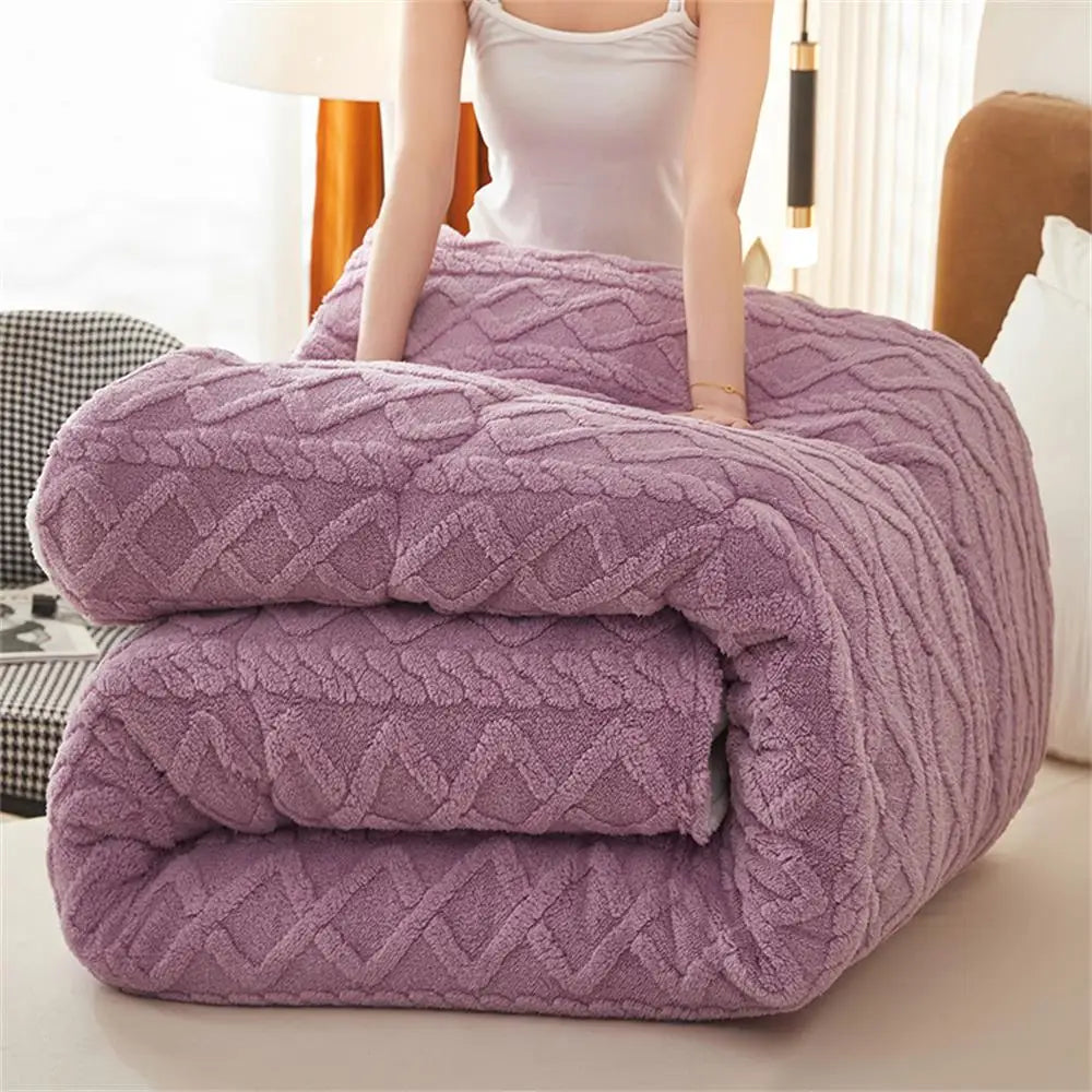 New Super Thick Winter Warm Blanket for Bed Artificial Lamb Cashmere Weighted Blankets Soft Comfortable Warmth Quilt Comforter