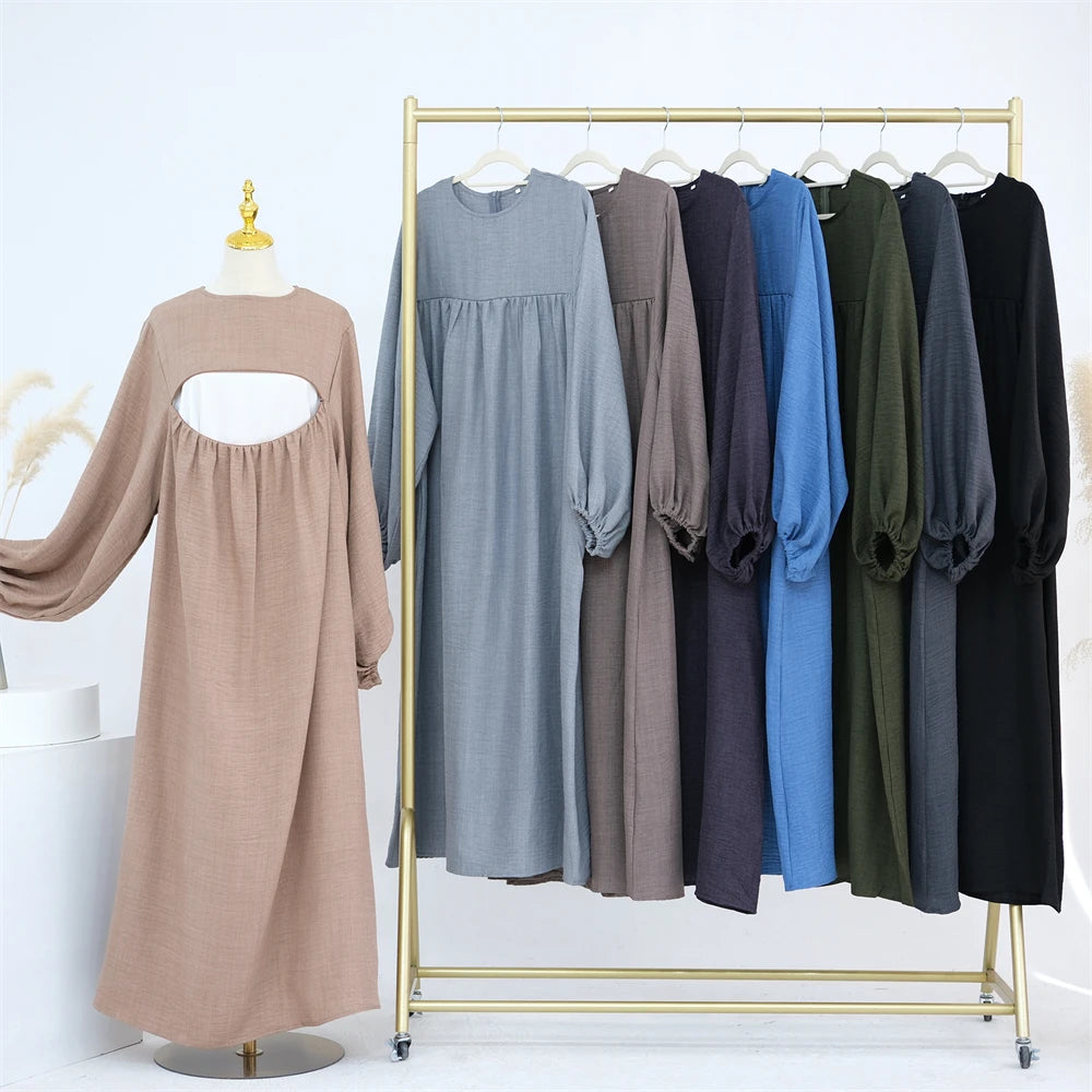 Ramadan Breastfeeding Outfit Prayer Clothes Khimar Abaya Dubai Islam Muslim Hijab Dress Women Kebaya Robe Ensembles Musulmans.