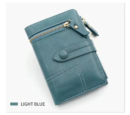New Short Women's Wallet, Japanese-style Small Fragrant Style Pu Leather Zipper Trendy Change Bag.