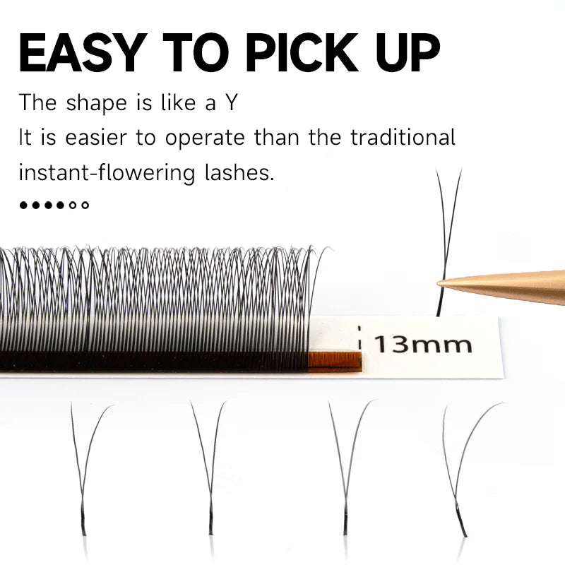 JASBLUE 2D Y Shape Eyelash Extensions Single Tip Y Premade Fans Y Lashes extensions Light Y Shape Eyelashes Lines.