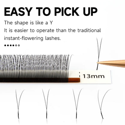 JASBLUE 2D Y Shape Eyelash Extensions Single Tip Y Premade Fans Y Lashes extensions Light Y Shape Eyelashes Lines.