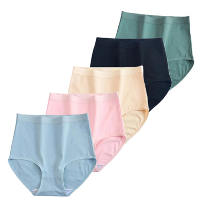 FallSweet 5Pcs/Lot Cotton Panties for Women Plus Size Underwear High Waist Comfortable Female Underpants Sexy Lingerie M-XXXL.
